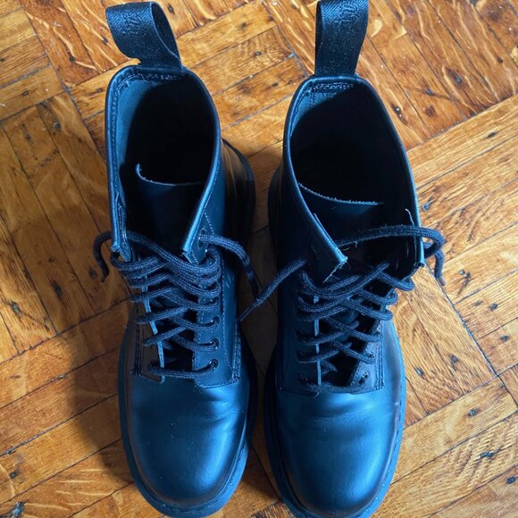 Dr Martens 1460 Black Mono Lace-Up Leather Boots - Picture 9 of 10